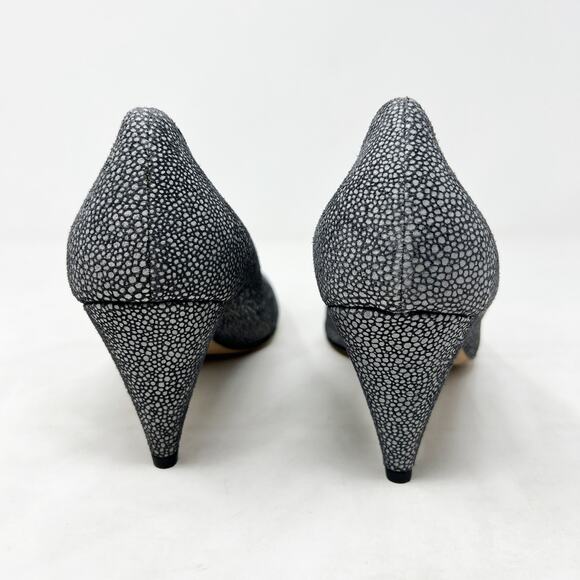 [Jigsaw] London Gray Spotted Print Round Toe Cone Shaped Heels Size 40 US 10 - Picture 5 of 10